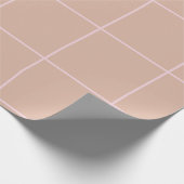 Warm Beige Grid Pattern Minimal Soft Check Design Geschenkpapier (Ecke)