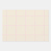 Warm Beige Grid Pattern Minimal Soft Check Design Geschenkpapier Set (Vorderseite 3)