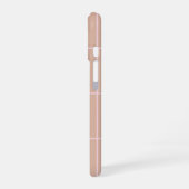 Warm Beige Grid Pattern Minimal Soft Check Design iPhone 16 Hülle (Linke Seite)