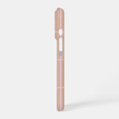 Warm Beige Grid Pattern Minimal Soft Check Design iPhone Hülle (Linke Seite)