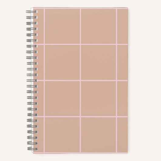 Warm Beige Grid Pattern Minimal Soft Check Design Notizblock (Vorderseite)