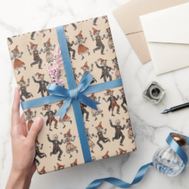 Warm Beige | Halloween-Skelett Geschenkpapier