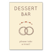 Warm Beige Minimalist Wedding Rings Tischnummer (Rückseite)