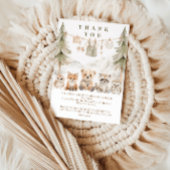 Warm Beige Neutral Forest Baby Shower Dankeskarte