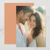 Warm Beige Romantic Photo Einladung (Vorne/Hinten)