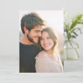 Warm Beige Romantische Foto Einladung (Stehend Vorderseite)