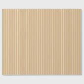 Warm Beige Tan Pinstripe - Elegant - Boho Geschenkpapier (Flach)