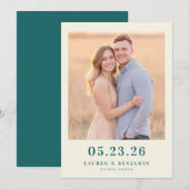 Warm Beige Vintage-Foto Save The Date (Vorne/Hinten)