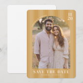 Warm Beige Vintage Foto Save The Date (Vorne/Hinten)