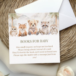 Warm Beige Woodland Books for Baby Shower Card Begleitkarte