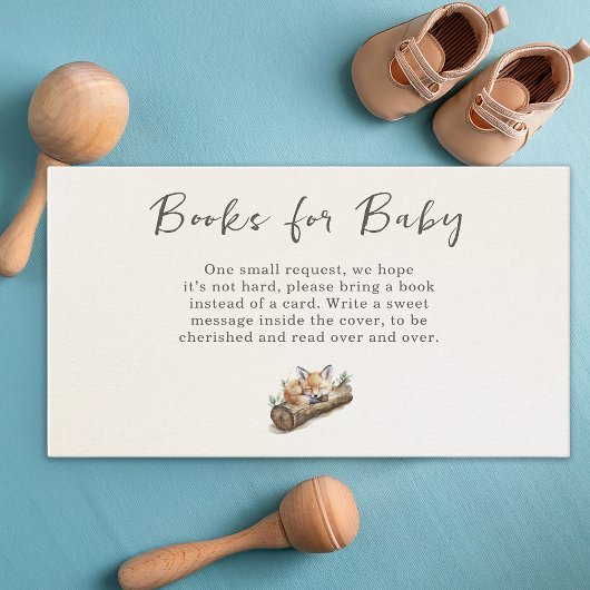 Warm Beige Woodland Fox Books Request Begleitkarte
