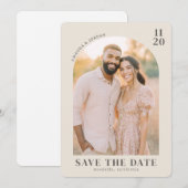 Warm Beiges Vintage-Foto Save The Date (Vorne/Hinten)