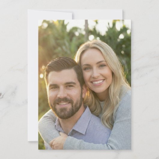 Warm Blau Grau Foto Einladung (Vorderseite)