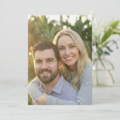 Warm Blau Grau Foto Einladung (Stehend Vorderseite)