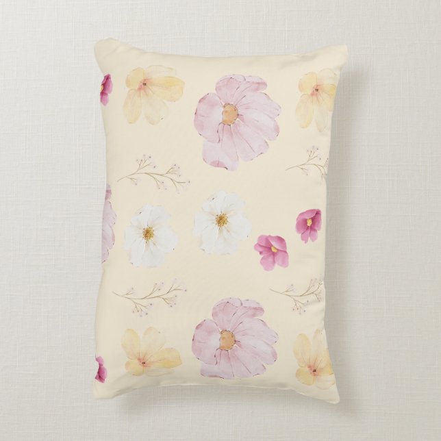 Warm Bloom Floral Throw Pillow Case Dekokissen (Rückseite(Vertikal))