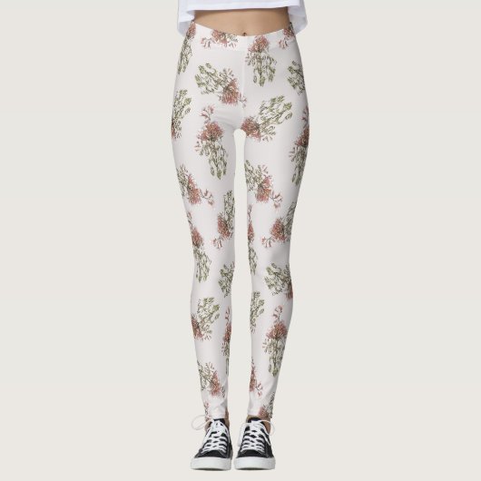 Warm Blossom Harmonie Blumenmuster Leggings (Vorderseite)