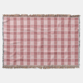 Warm Blush Checkerboard Pattern Soft Pink & Terrac Decke