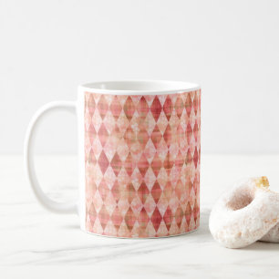 Warm Blush Harlequin Diamant Muster Kaffeetasse