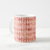 Warm Blush Harlequin Diamant Muster Kaffeetasse (Vorderseite Links)