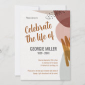 Warm Boho Abstrakte Feier zum Lebensgedanken Einladung (Vorderseite)