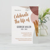 Warm Boho Abstrakte Feier zum Lebensgedanken Einladung (Stehend Vorderseite)