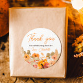 Warm Boho Kleine Kürbisfallen Babydusche Runder Aufkleber