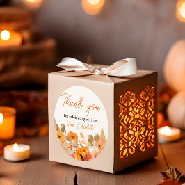 Warm Boho Kleine Kürbisfallen Babydusche Runder Aufkleber