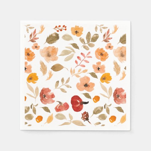 Warm Boho Kleine Kürbisfallen Babydusche Serviette (Vorderseite)