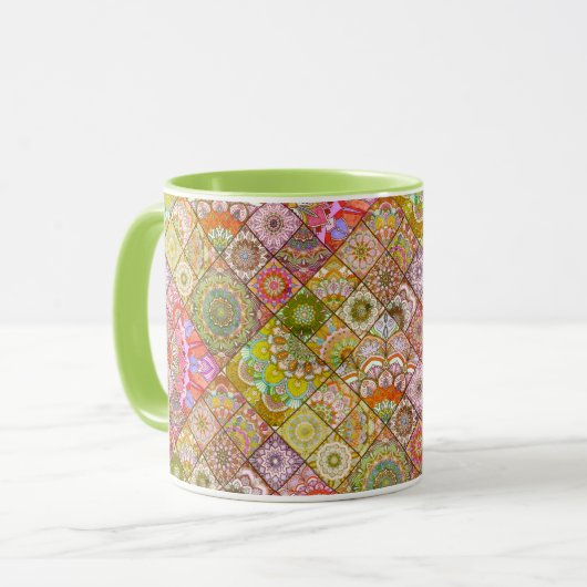 Warm Boho Tile Tasse (Vorderseite Links)