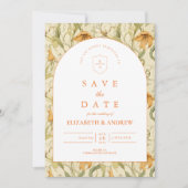 Warm Botanical Arch Wedding Save The Date (Vorderseite)
