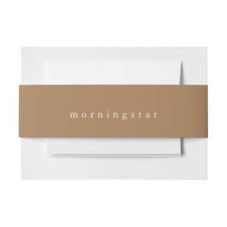 Warm-braune Einladung Bauchband Einladungsbanderole