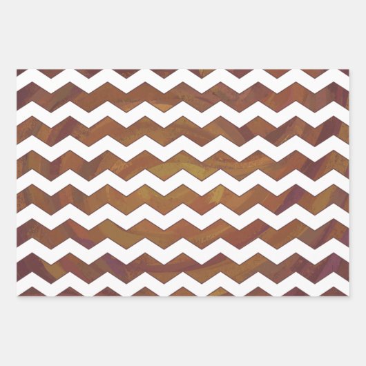 Warm-braune Farbkoordinierte Muster Geschenkpapier Set (Vorderseite 2)