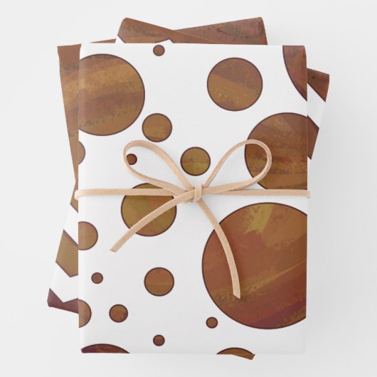 Warm-braune Farbkoordinierte Muster Geschenkpapier Set (Beispiel)