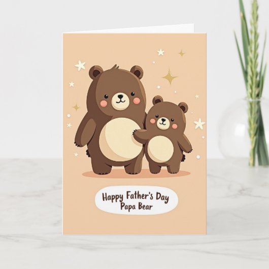Warm Brown Bear Vatertagskarte Karte (Vorderseite)