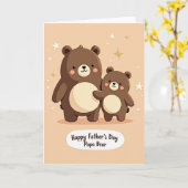 Warm Brown Bear Vatertagskarte Karte (Gelbe Blume)