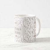 Warm brown floral pattern mug kaffeetasse (VorderseiteRechts)