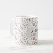 Warm brown floral pattern mug kaffeetasse (Vorderseite Links)