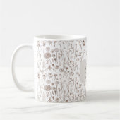 Warm brown floral pattern mug kaffeetasse (Links)