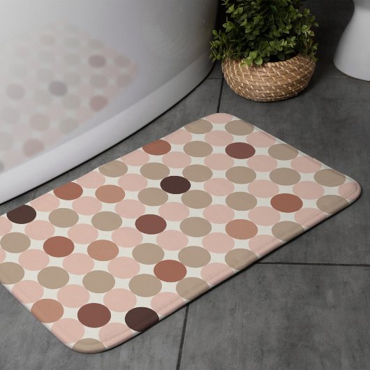 Warm Brown Geometric Bath Mat for Balanced Homes Badematte
