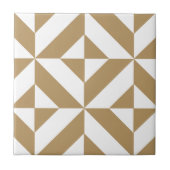 Warm Brown Geometric Deko Cube Pattern Fliese (Vorderseite)
