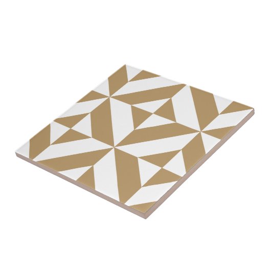 Warm Brown Geometric Deko Cube Pattern Fliese (Seite)