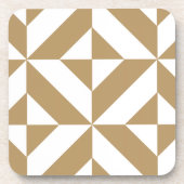 Warm Brown Geometric Deko Cube Pattern Getränkeuntersetzer (Vorderseite)