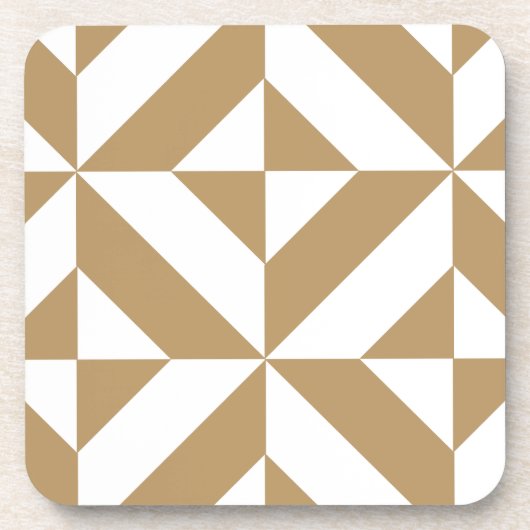 Warm Brown Geometric Deko Cube Pattern Getränkeuntersetzer (Vorderseite)
