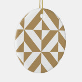 Warm Brown Geometric Deko Cube Pattern Keramik Ornament (Rechts)