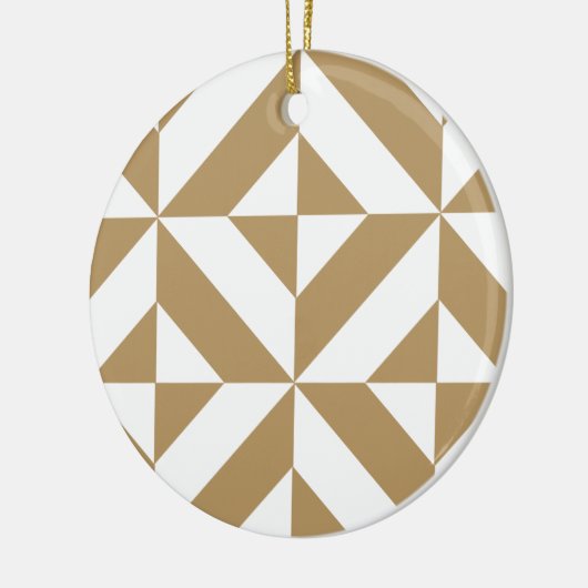 Warm Brown Geometric Deko Cube Pattern Keramik Ornament (Links)