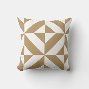 Warm Brown Geometric Deko Cube Pattern Kissen