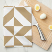 Warm Brown Geometric Deko Cube Pattern Küchentuch (Viertel Falte)