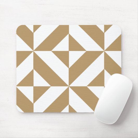 Warm Brown Geometric Deko Cube Pattern Mousepad (Mit Mouse)