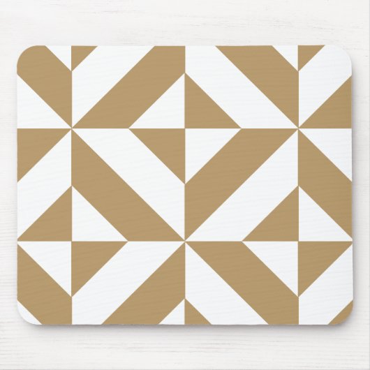 Warm Brown Geometric Deko Cube Pattern Mousepad (Vorne)