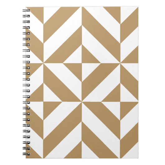 Warm Brown Geometric Deko Cube Pattern Notizblock (Vorderseite)